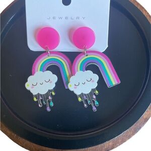 Cloud & Rainbow Post Back Earrings NIP